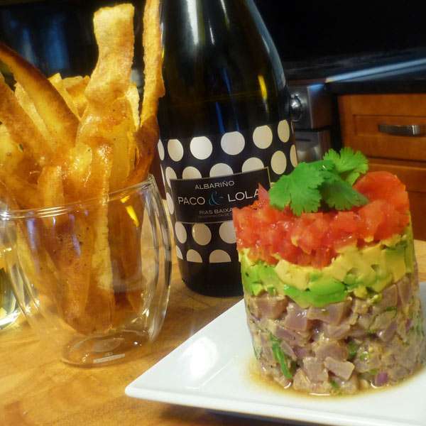 Ahi Tuna Ceviche Recipe with Fried Plantain Chip